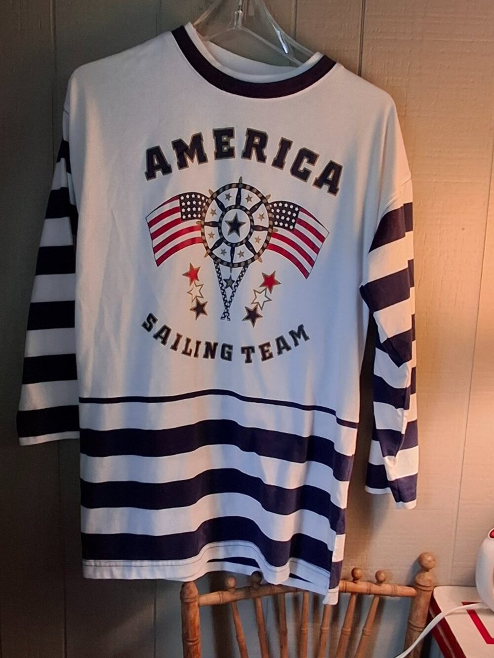 America Patriotic Top Measurements in photos Size Small USA